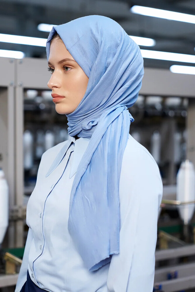 Bambu Kraş Şal - Soft Mavi - MADAME POLO