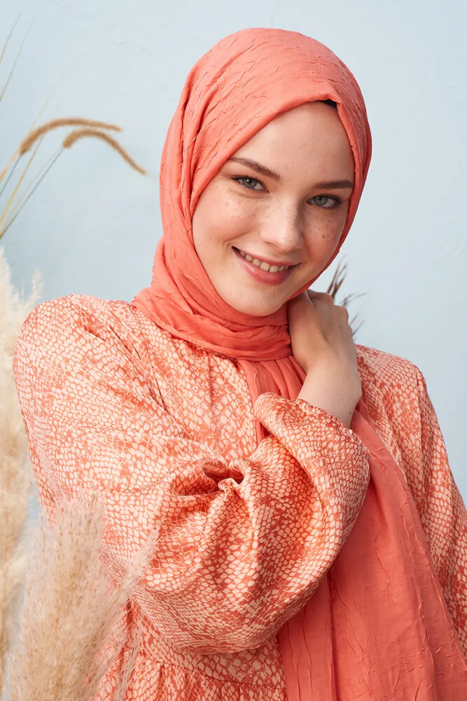 Bambu Kraş Şal - Somon - MADAME POLO