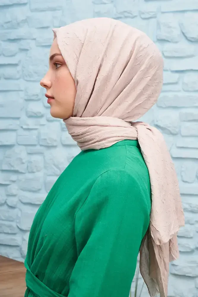 Elif Nur Bambu Kraş Şal - Taş - 3