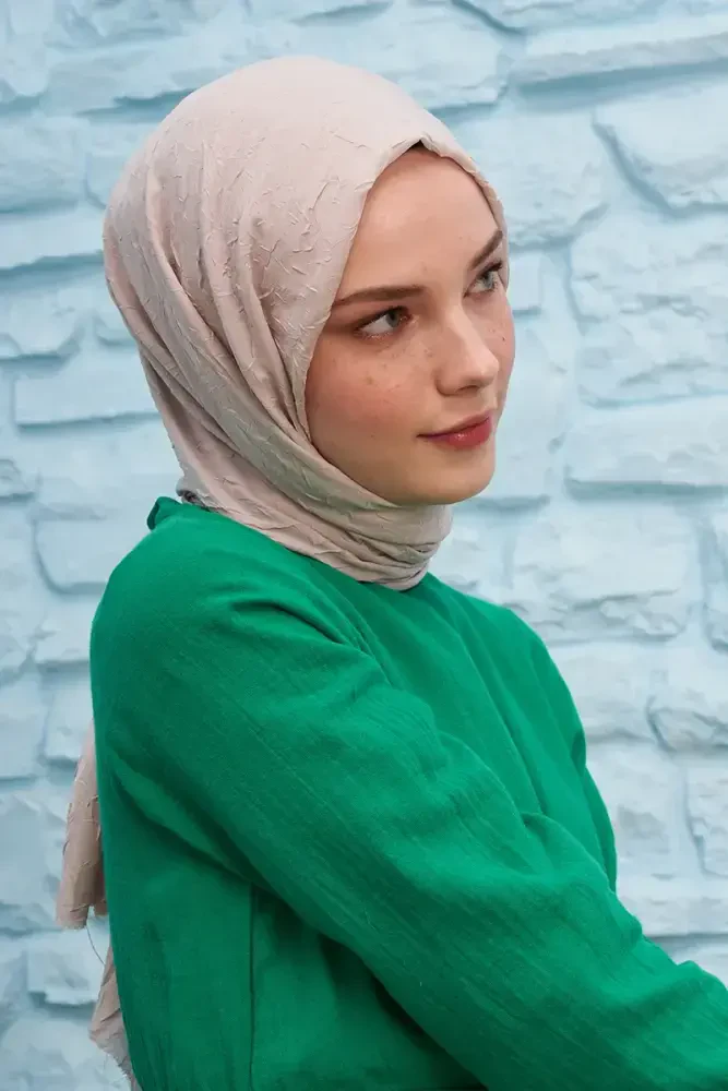 Elif Nur Bambu Kraş Şal - Taş - 4