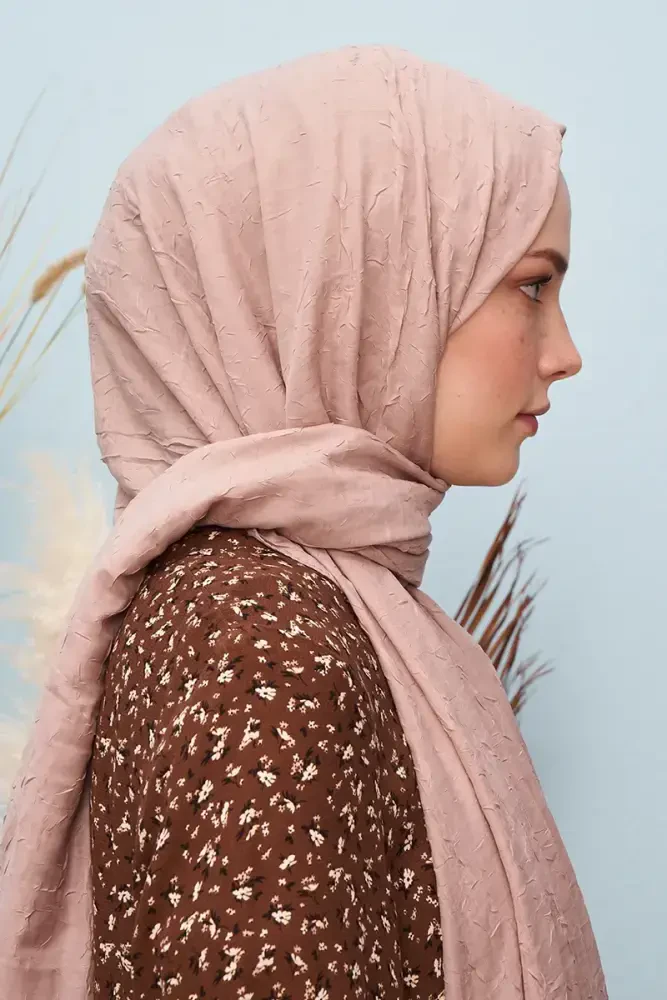 Bambu Kraş Şal - Vizon - MADAME POLO