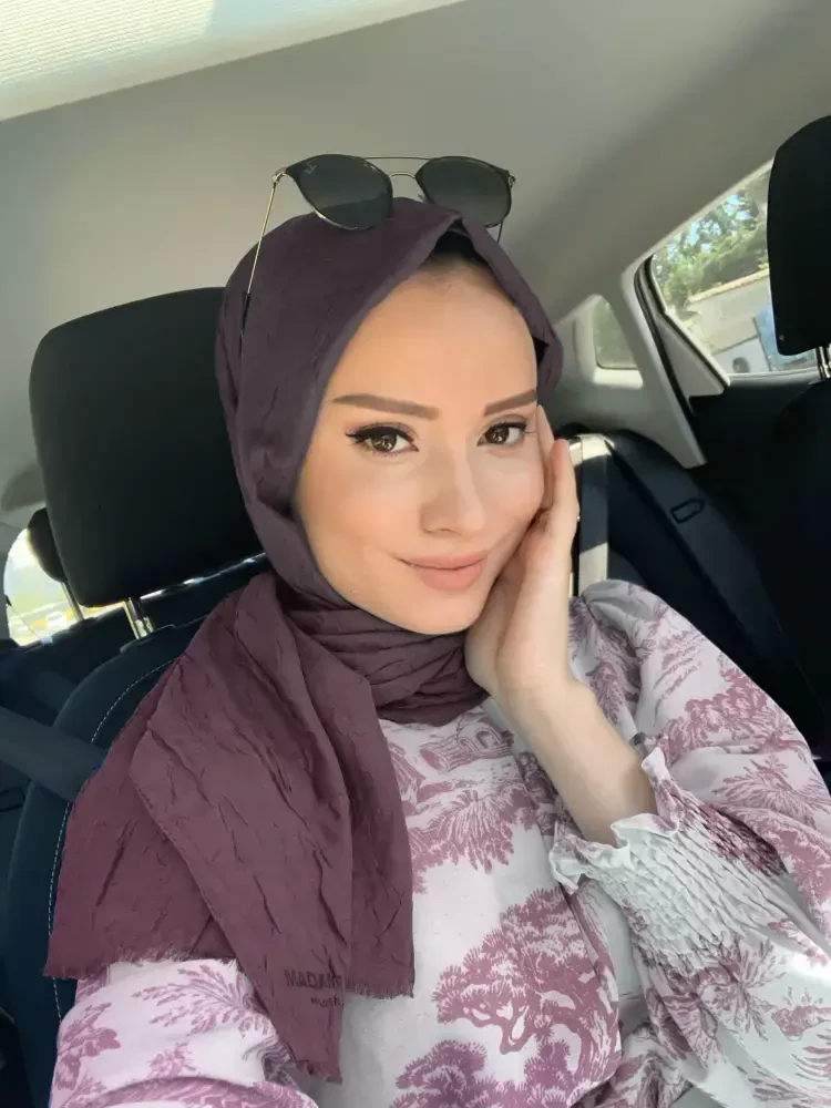 Rabia Hundi Bambu Kraş Şal - Yaban Mersini - 1