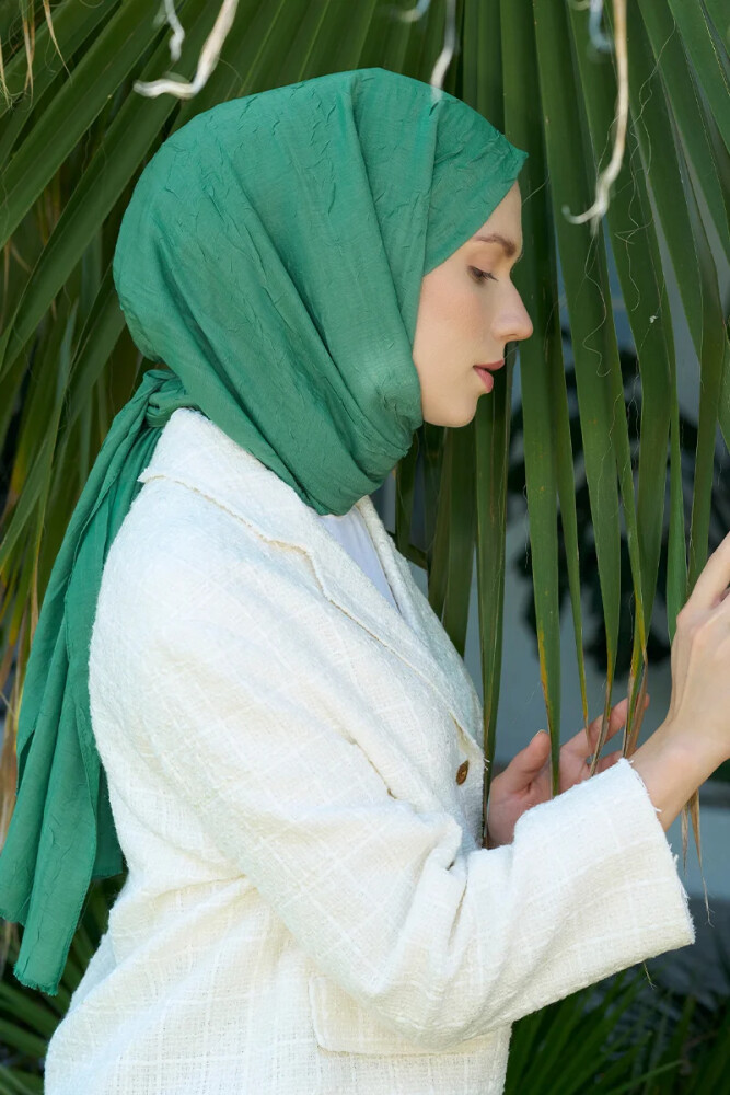 Bambu Kraş Şal - Yosun Yeşili - MADAME POLO