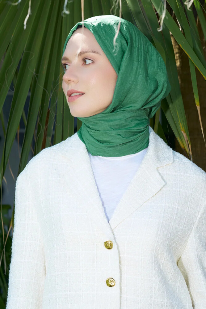 Bambu Kraş Şal - Yosun Yeşili - MADAME POLO
