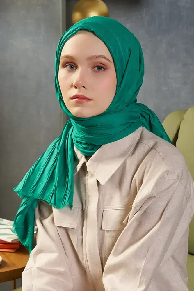 Bambu Pilise Şal - Benetton Yeşili - 4