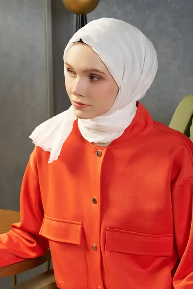 Bambu Pilise Şal - Beyaz - 2