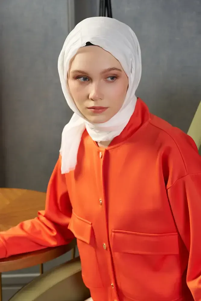 Bambu Pilise Şal - Beyaz - 4