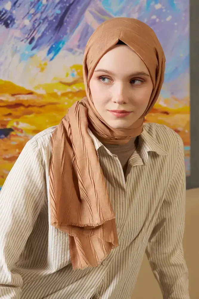 Bambu Pilise Şal - Camel - 3