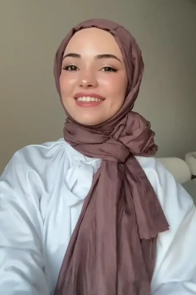 Kübra Koç Bambu Pilise Şal - Erik - 1