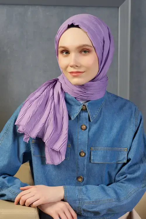 Bambu Pilise Şal - Lila 