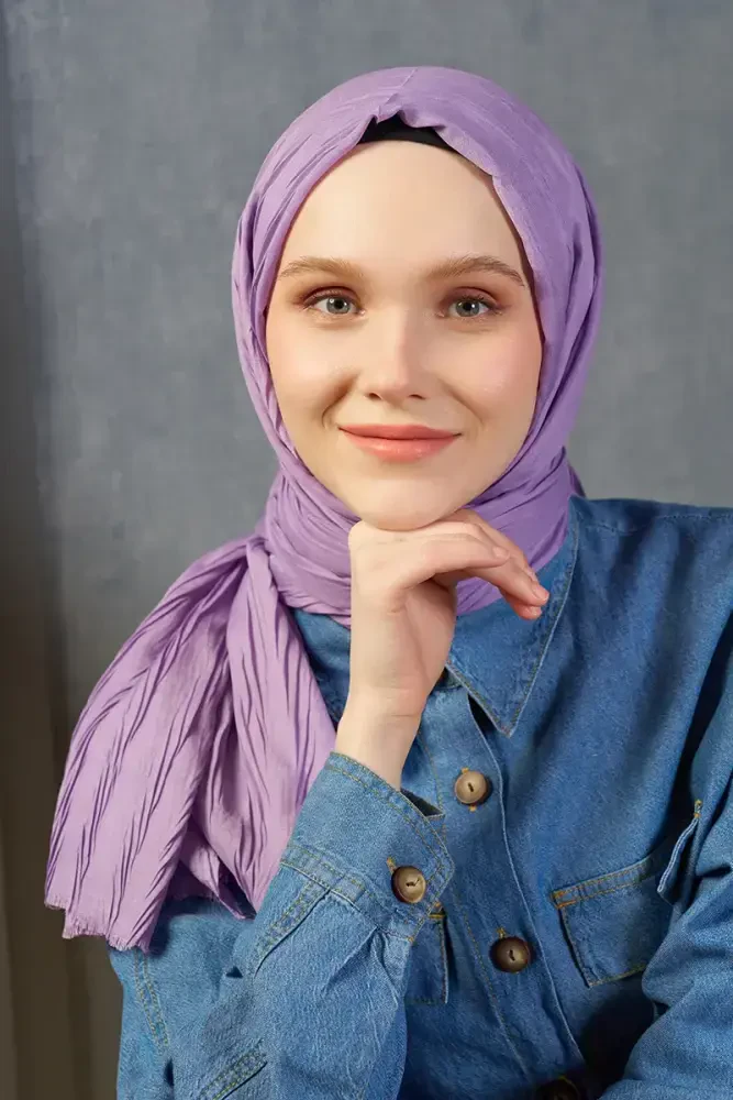 Bambu Pilise Şal - Lila - 4