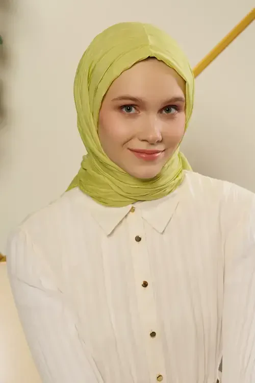 Bambu Pilise Şal - Lime 
