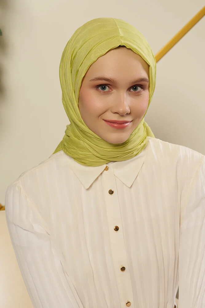 Bambu Pilise Şal - Lime - 1