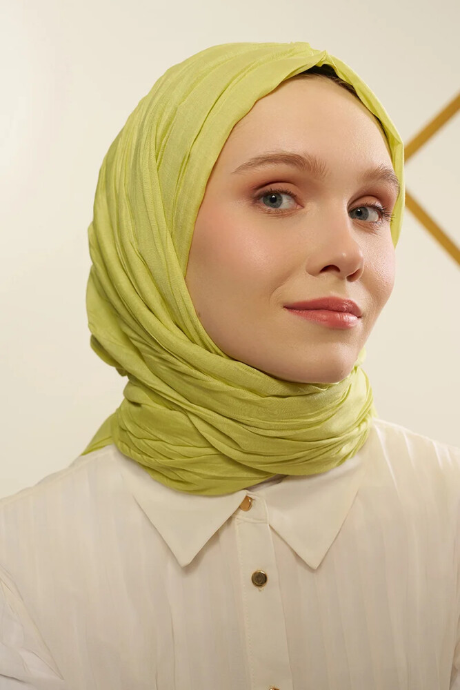 Bambu Pilise Şal - Lime - 2