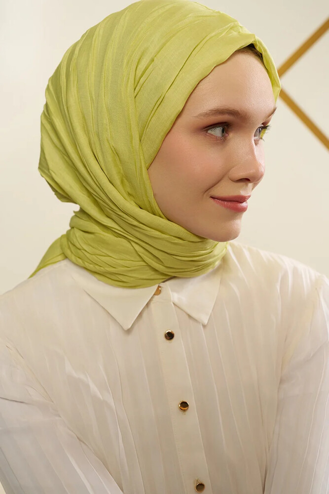 Bambu Pilise Şal - Lime - 3