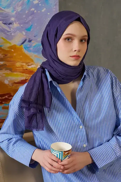 Bambu Pilise Şal - Mor 