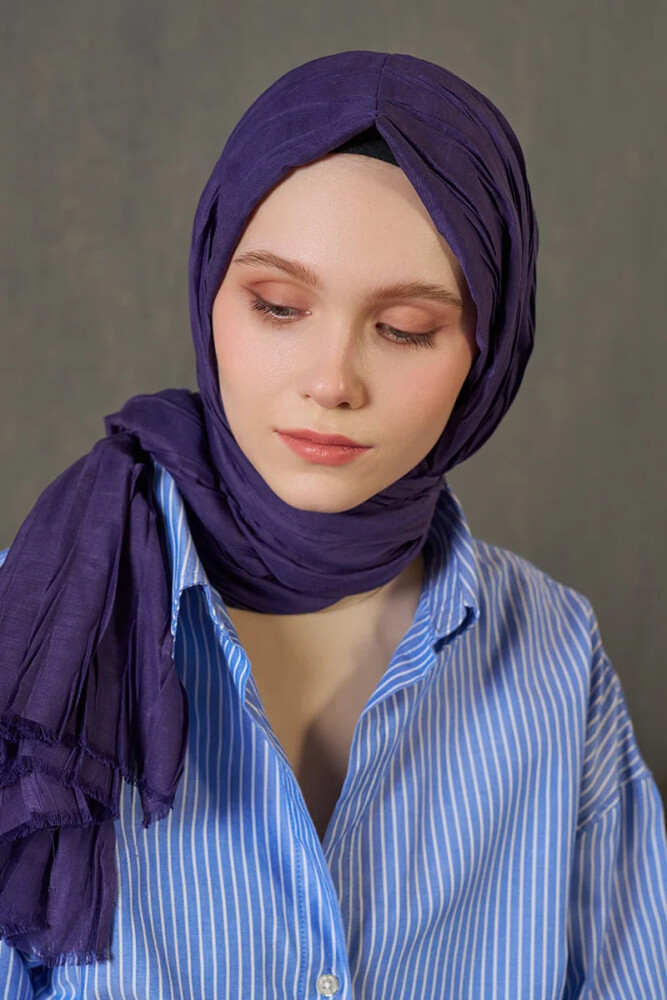 Bambu Pilise Şal - Mor - 3