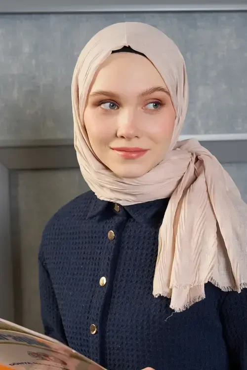 Bambu Pilise Şal - Nude 