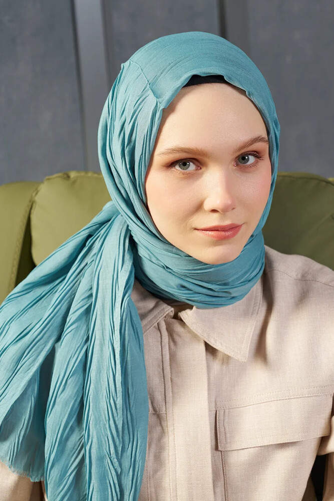 Esra Dutch Bambu Pilise Şal - Okyanus - 2