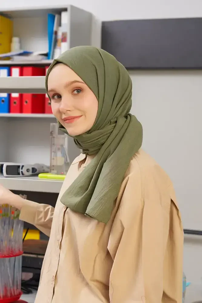 Kübra Koç Comfort Pamuk Şal - Çağla - MADAME POLO