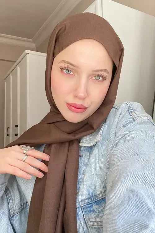 Melike Dinçer Comfort Pamuk Şal - Kahverengi 