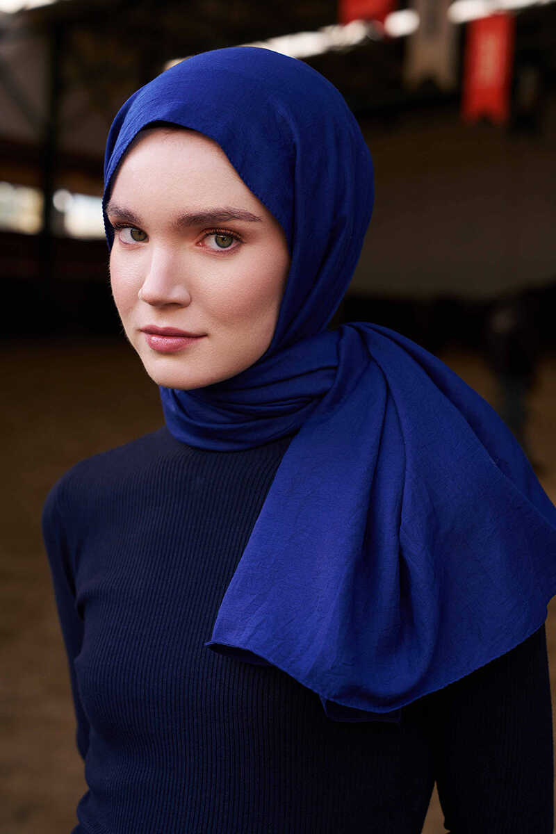 Comfort Pamuk Şal - Koyu Mavi - MADAME POLO