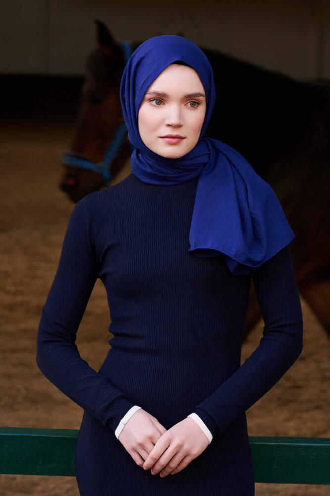 Comfort Pamuk Şal - Koyu Mavi - 2