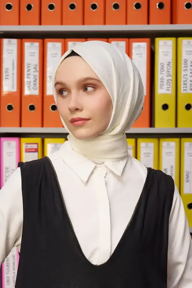 Comfort Pamuk Şal - Krem - MADAME POLO