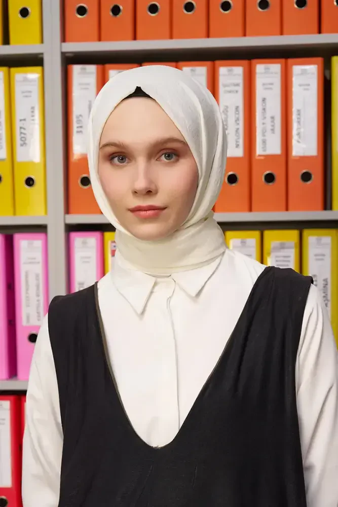 Comfort Pamuk Şal - Krem - MADAME POLO