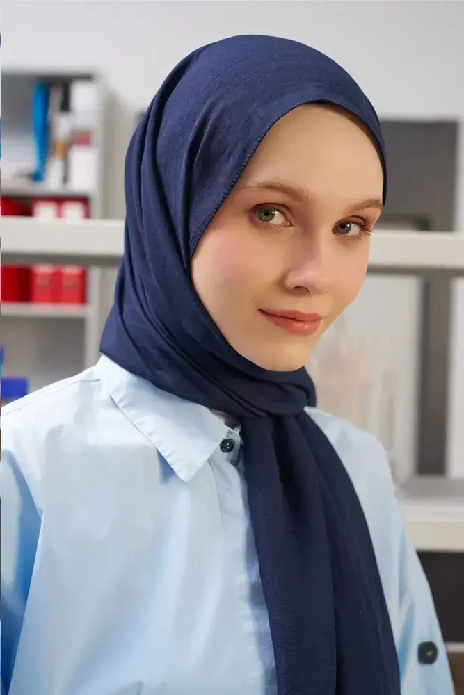 Comfort Pamuk Şal - Lacivert - 2