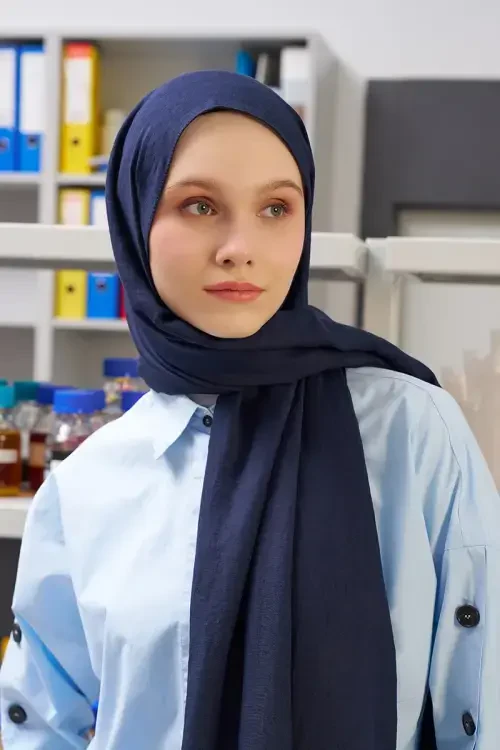 Comfort Pamuk Şal - Lacivert 
