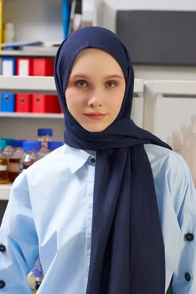 Comfort Pamuk Şal - Lacivert - MADAME POLO