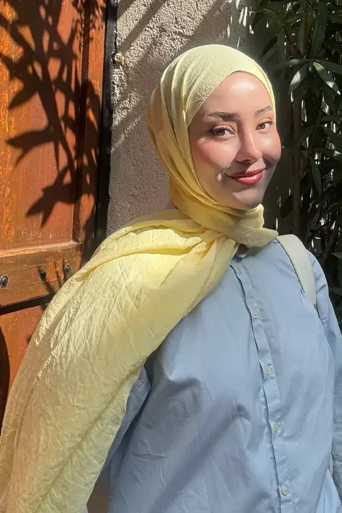 Comfort Pamuk Şal - Sarı - MADAME POLO