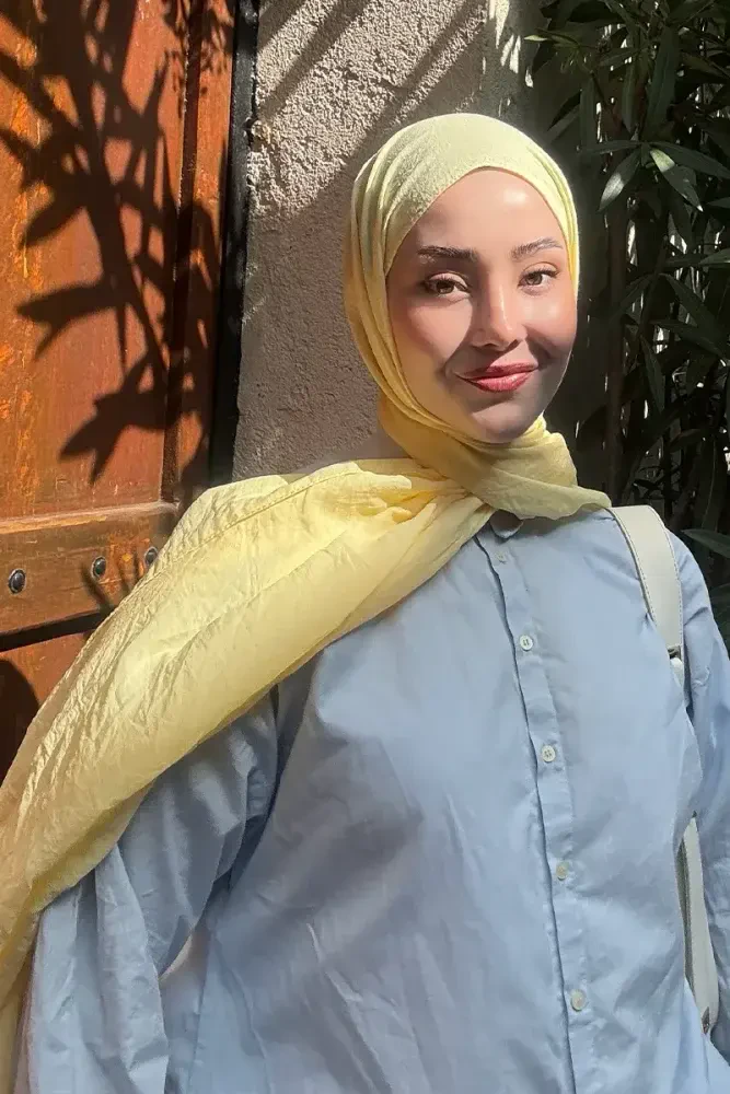 Comfort Pamuk Şal - Sarı - MADAME POLO