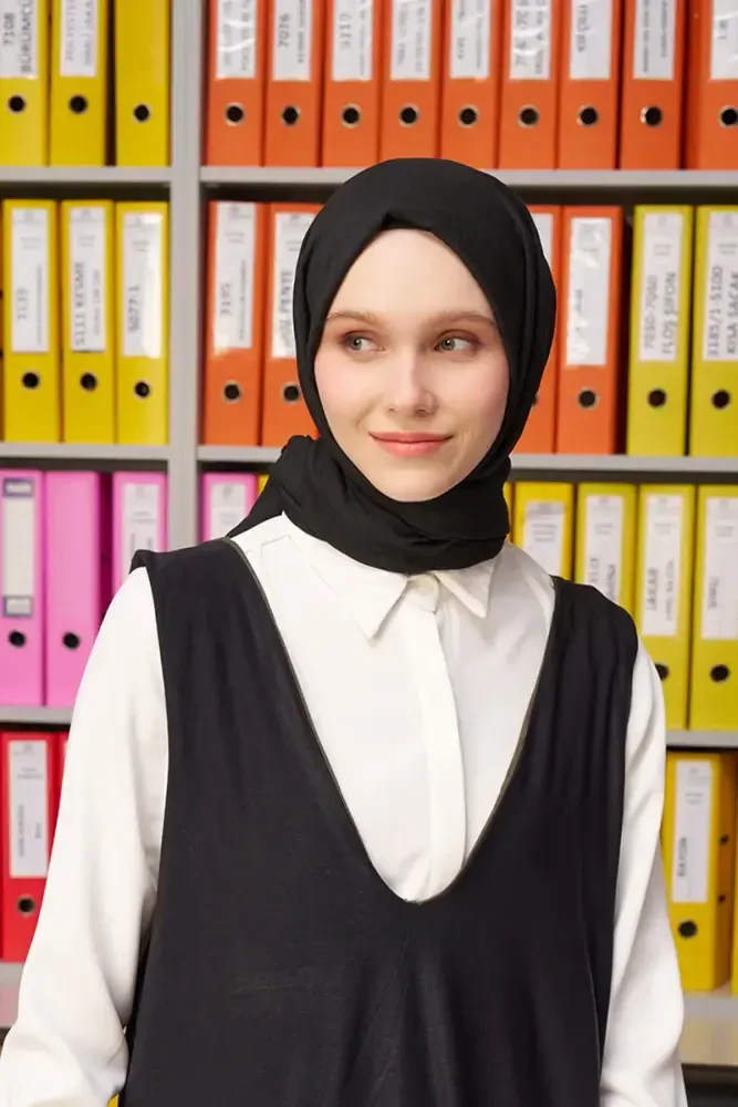 Kübra Koç Comfort Pamuk Şal - Siyah - MADAME POLO