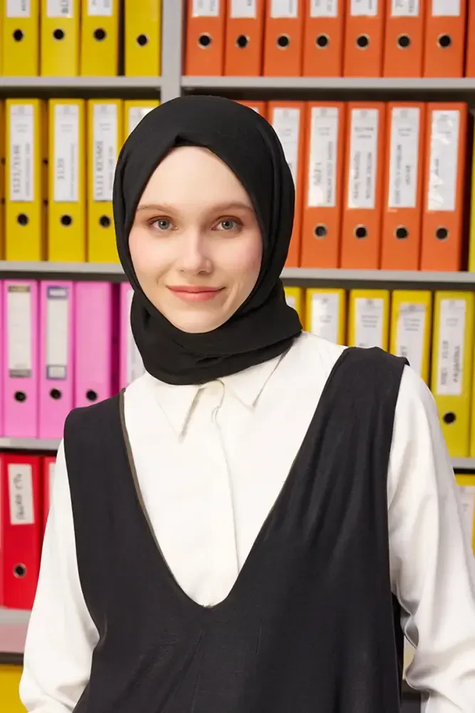 Kübra Koç Comfort Pamuk Şal - Siyah - 4