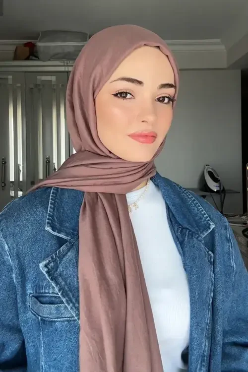 Kübra Koç Comfort Pamuk Şal - Tozlu Kahve 