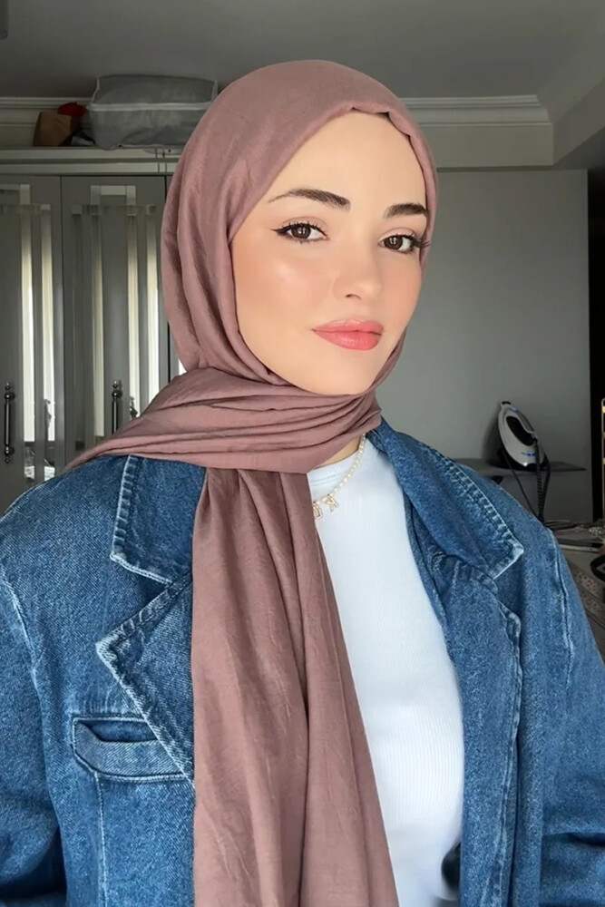 Kübra Koç Comfort Pamuk Şal - Tozlu Kahve - MADAME POLO