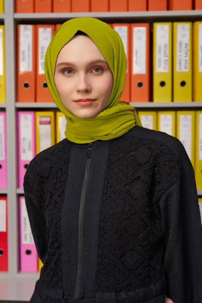 Comfort Pamuk Şal - Yağ Yeşili - MADAME POLO