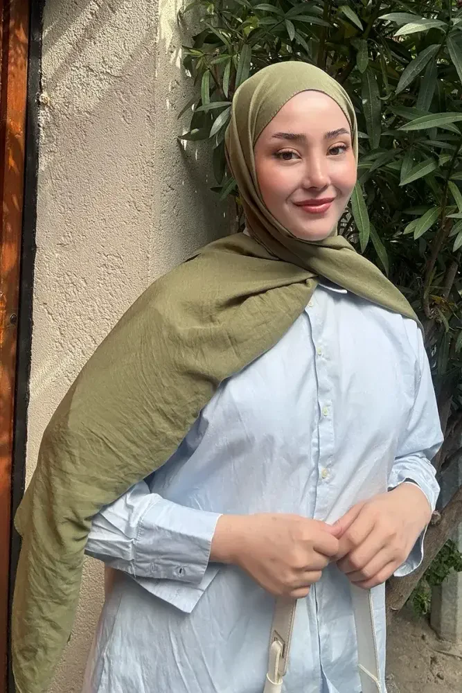 Comfort Pamuk Şal - Yaprak Yeşili - MADAME POLO