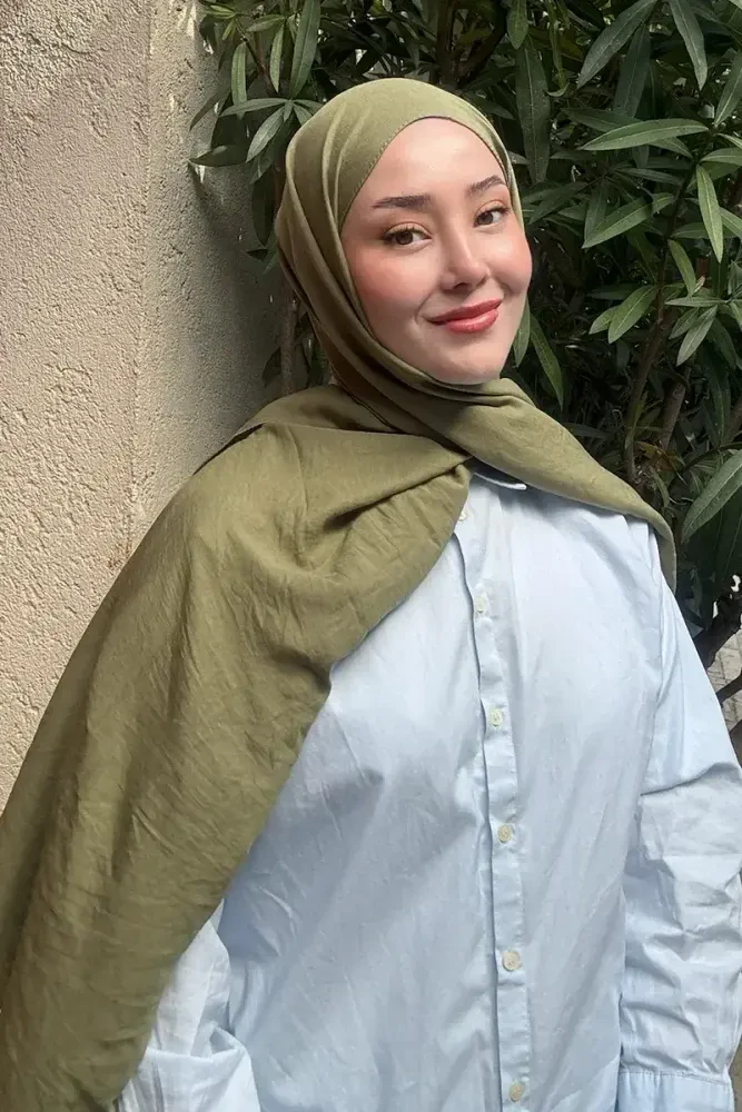 Comfort Pamuk Şal - Yaprak Yeşili - 1