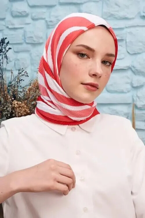 Cool Pilise Eşarp Comely - Nar Çiçeği - MADAME POLO