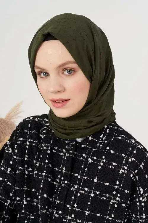 Bambu Kraş Şal - Haki 