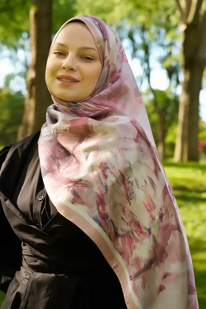 Crystal Flower Desen Şal - Nude - MADAME POLO