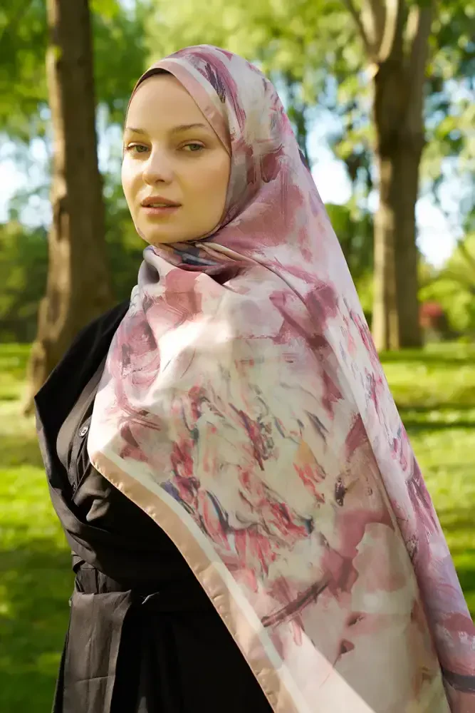 Crystal Flower Desen Şal - Nude - MADAME POLO