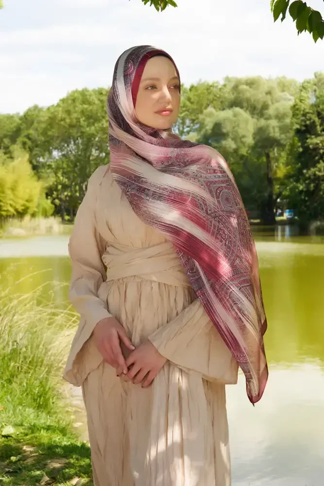 Crystal Hola Desen Şal - Kırmızı - MADAME POLO