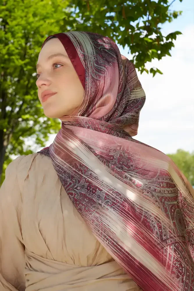 Crystal Hola Desen Şal - Kırmızı - MADAME POLO