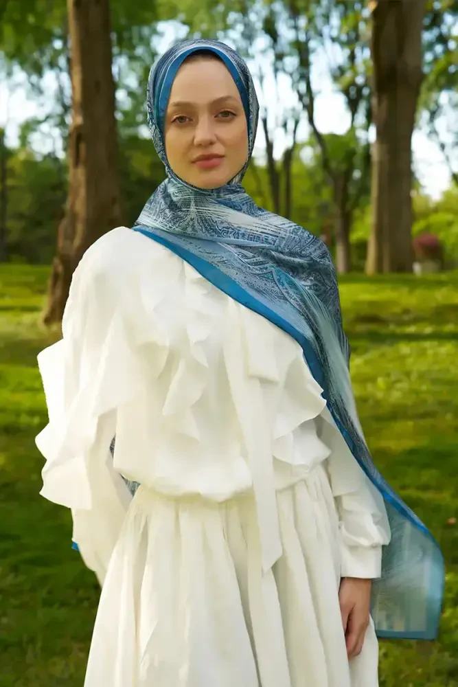 Crystal Hola Desen Şal - Mavi - 1