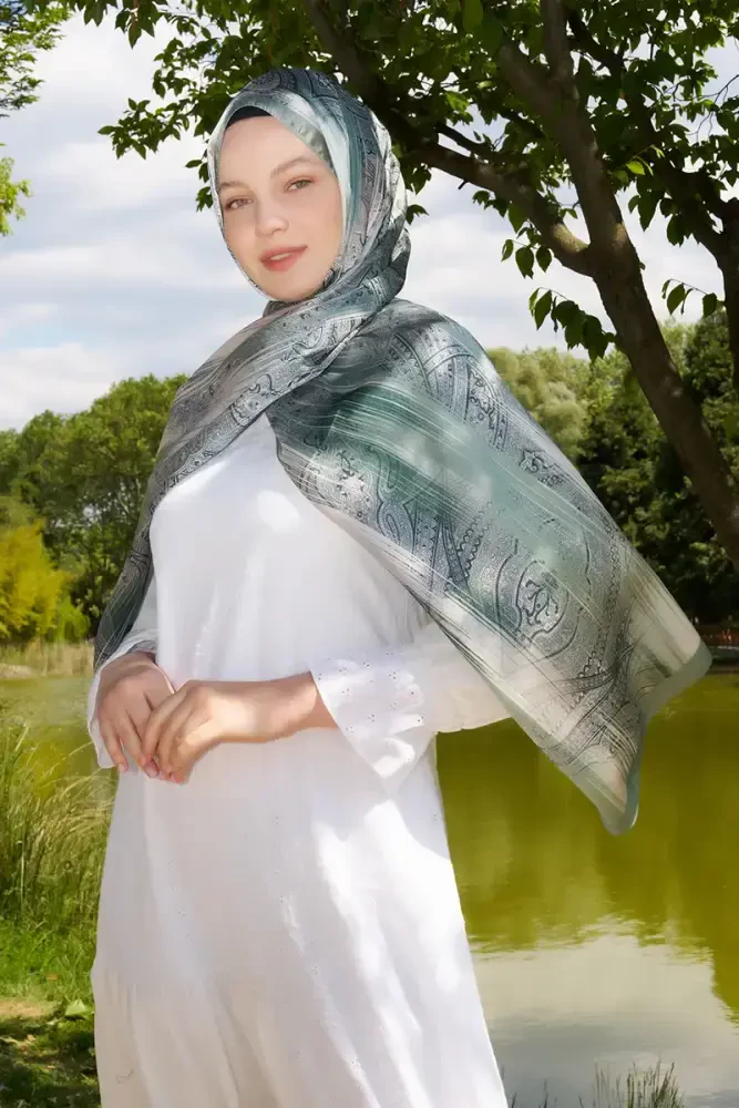 Crystal Hola Desen Şal - Mint - MADAME POLO