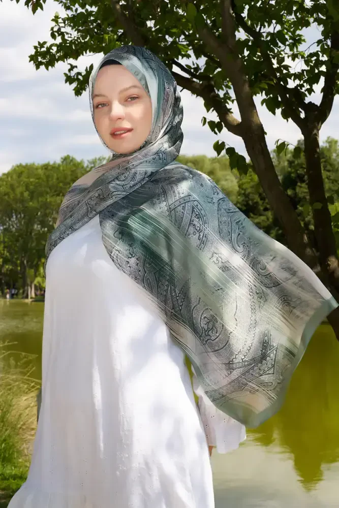 Crystal Hola Desen Şal - Mint - MADAME POLO